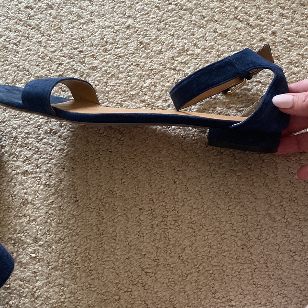 Navy blue suede J Crew sandals size 7 - Picture 2 of 4